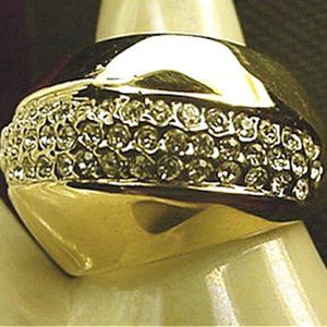 Crystal and Gold Ring by Pomona Orian size 6